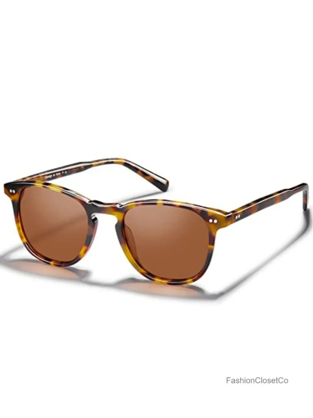 Retro Square Polarized Sunglasses for Women Handcrafted Acetate Frame UV